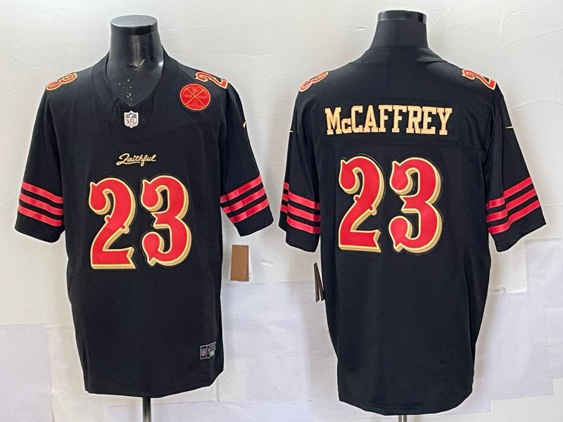 Men Nike San Francisco 49ers #23 Mccaffrey black 5th generation Limited NFL 2025 Jersey 0068->san francisco 49ers->NFL Jersey